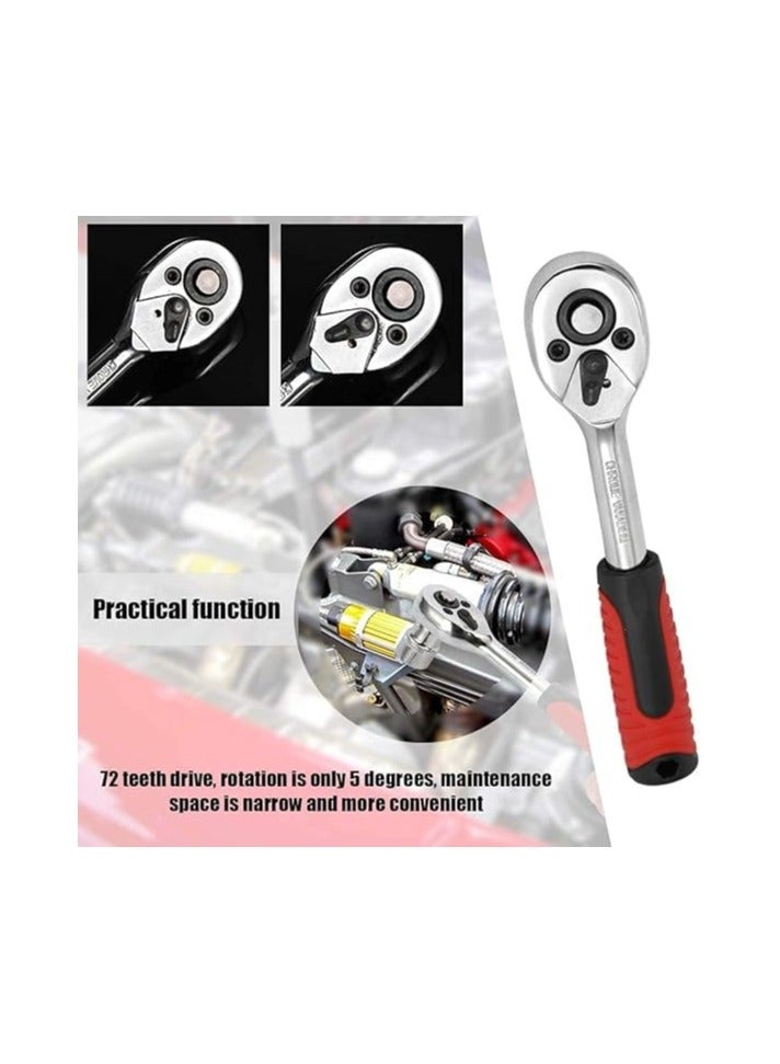 hayapoint Socket Ratchet Wrench 46-Piece Set – Torque Wrench with Extension Bar, Drill Bits & Screwdriver Bits | All-in-One Tool Kit for Auto, Bike & Home Repairs  - Image 4