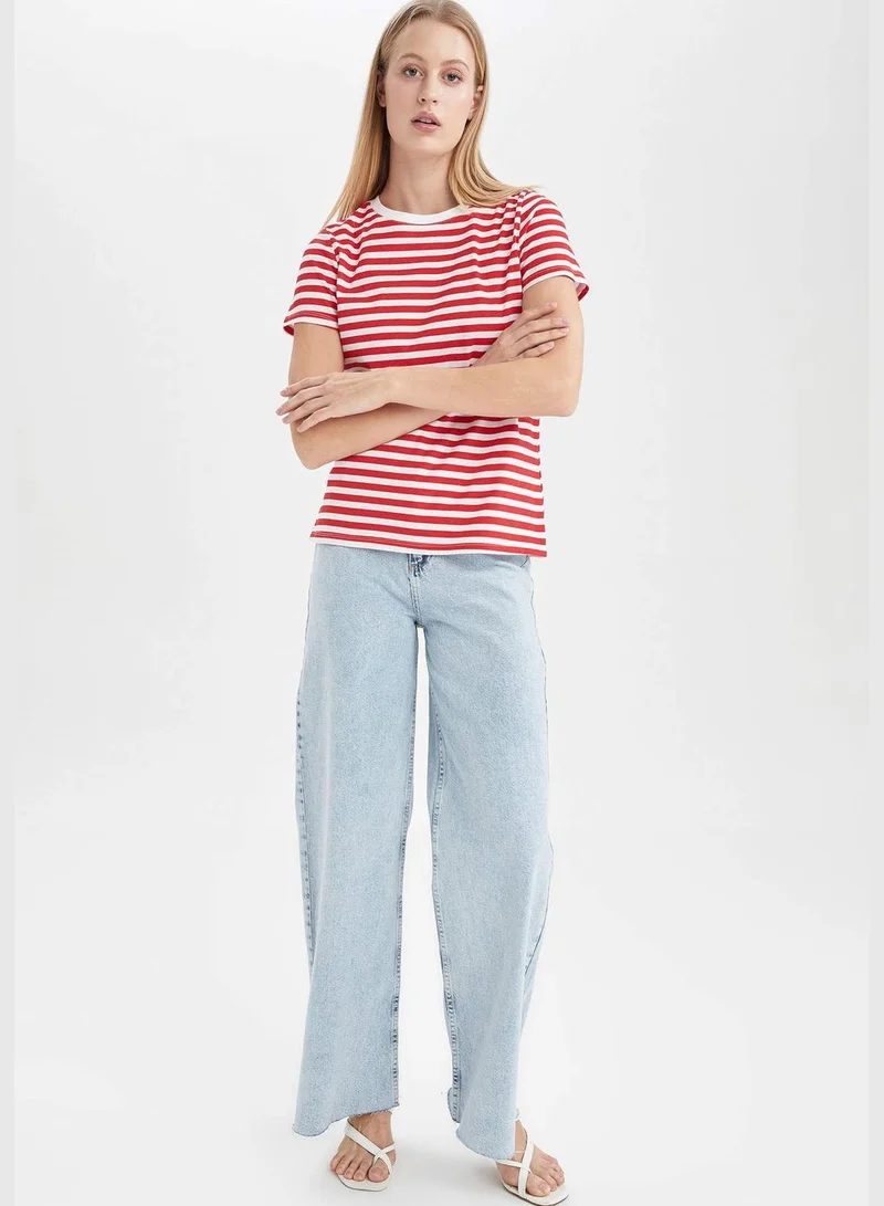 DeFacto Regular Fit Short Sleeve Striped T-Shirt