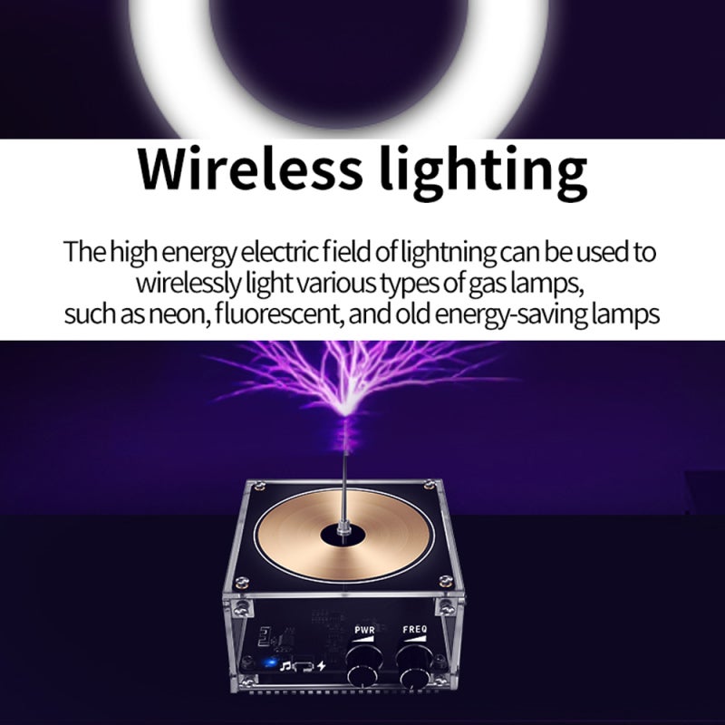 Tesla Coil: Gold Plated Coil Design - Interference-Free Circuit Bluetooth Tesla Coil for Science Education, Wireless Power Transmission, Music Playback - Image 5