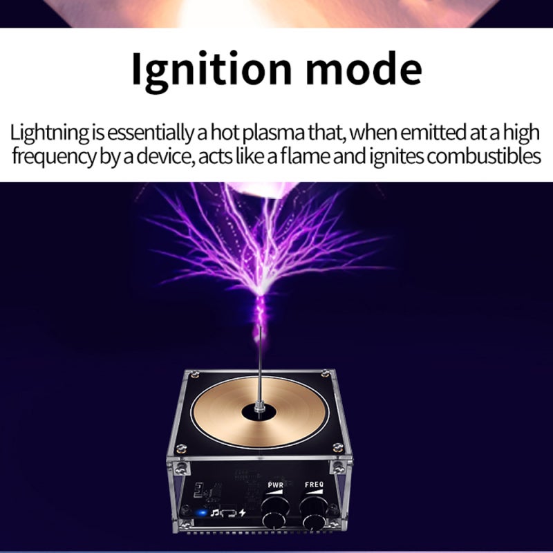 Tesla Coil: Gold Plated Coil Design - Interference-Free Circuit Bluetooth Tesla Coil for Science Education, Wireless Power Transmission, Music Playback - Image 4