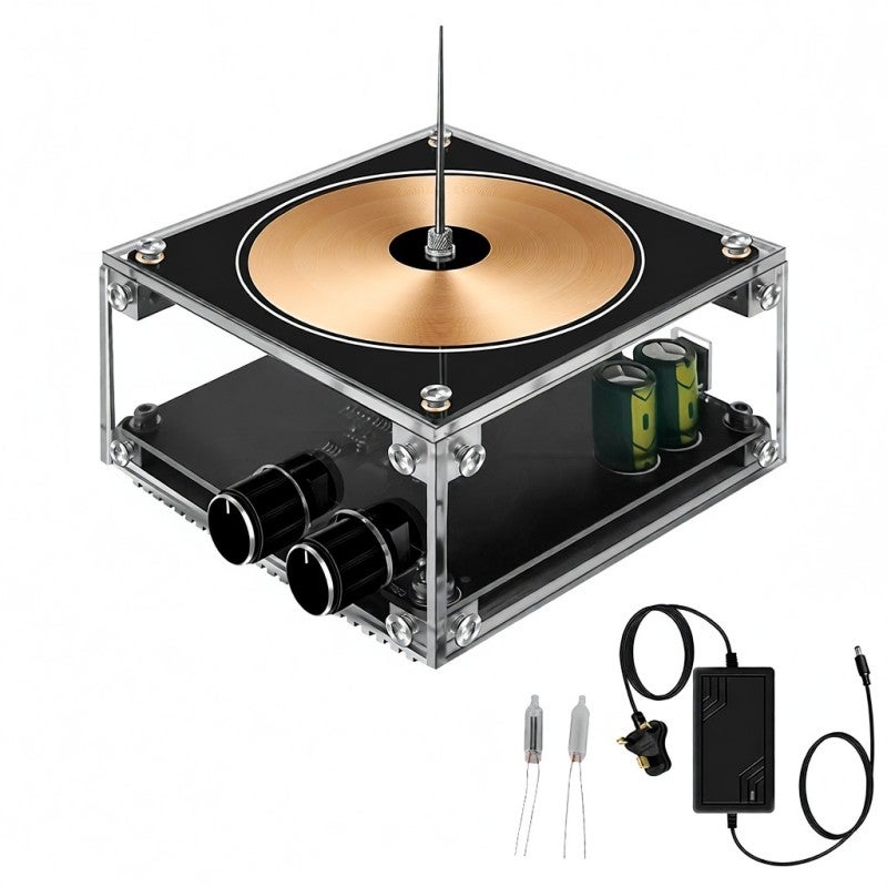Tesla Coil: Gold Plated Coil Design - Interference-Free Circuit Bluetooth Tesla Coil for Science Education, Wireless Power Transmission, Music Playback - Image 1