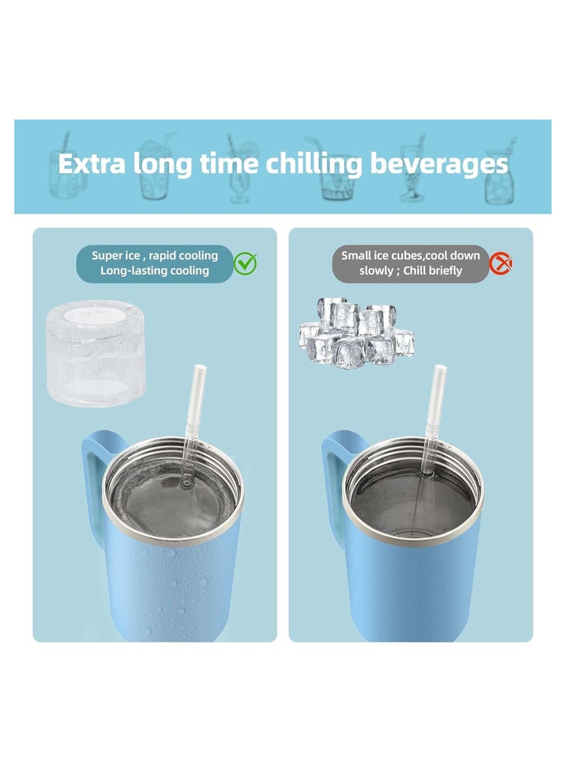 spa luxetique Ice Cube Tray for Stanley Cup tumbler, Silicone Ice Tray Water Bottle Ice Cube Tray with Lid Ice Cube Maker Ice Cube Stencil for Making 3 Hollow  - Image 3