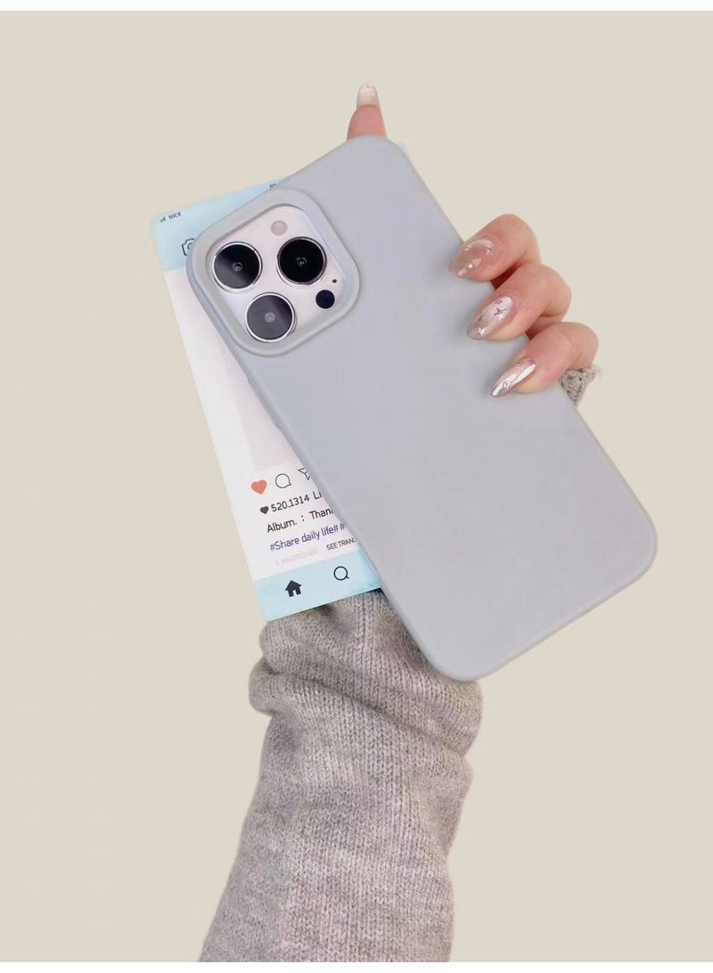 NIBEMINENT Simple Solid Skin Feeling Protective TPU Case Cover For iPhone 15 Pro, Smoke Blue