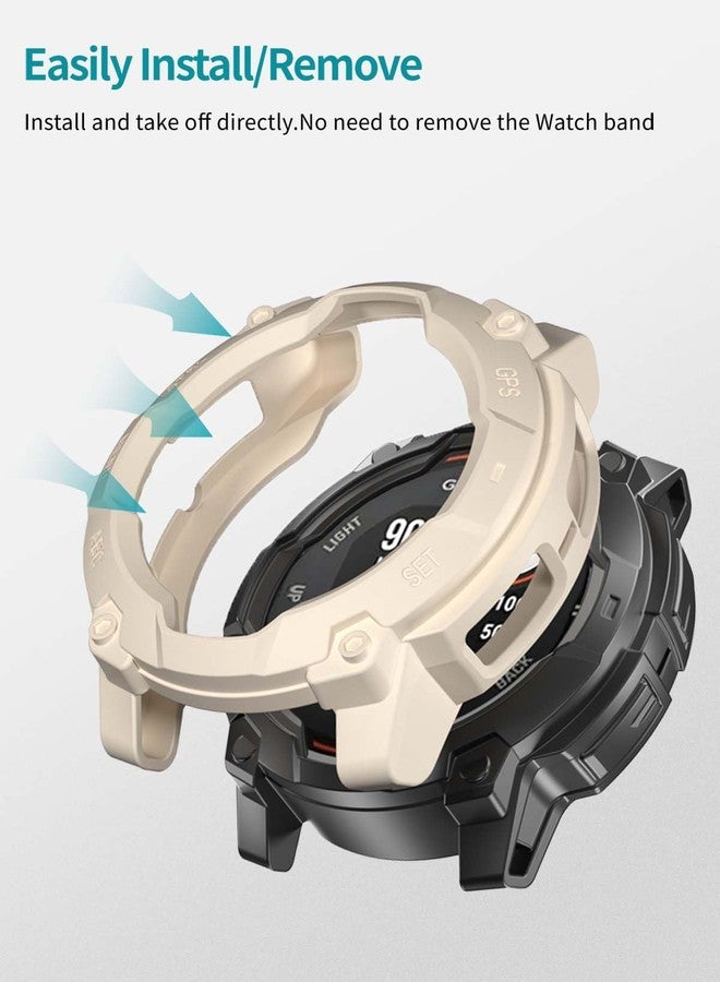 NOUKAJU جراب لساعة جارمن إنستينكت 3 مقاس 45 مم، غطاء ساعة ذكية من مادة TPU من NOUKAJU، سهل التركيب، مقاوم للصدمات، ناعم، غطاء واقٍ لساعة جارمن إنستينكت 3-45 مم (بإضاءة النجوم) - Image 5