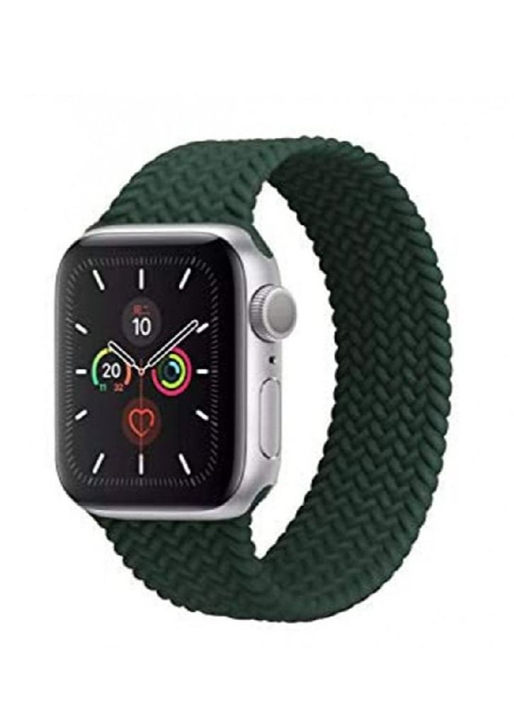 Generic - Silicone Braided Replacement Band for Apple Watch Series /8/7/6/SE/5/4 Size 38/40/mm Green - Image 1