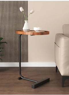 Maria C- Shaped Sturdy Nordic Style Coffee Table Sofa Side Table End Table For Living Room 45*30*61cm Black/Brown Metal  - Image 4