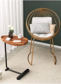 Maria C- Shaped Sturdy Nordic Style Coffee Table Sofa Side Table End Table For Living Room 45*30*61cm Black/Brown Metal  - Image 2