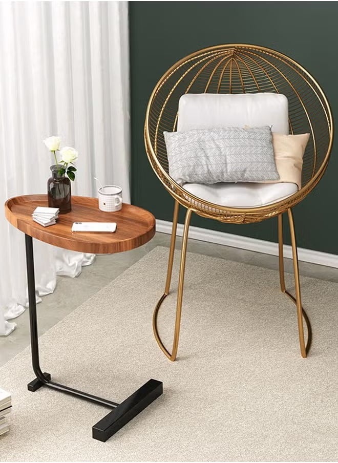 Maria - C- Shaped Sturdy Nordic Style Coffee Table Sofa Side Table End Table For Living Room 45*30*61cm Black/Brown Metal - Image 1