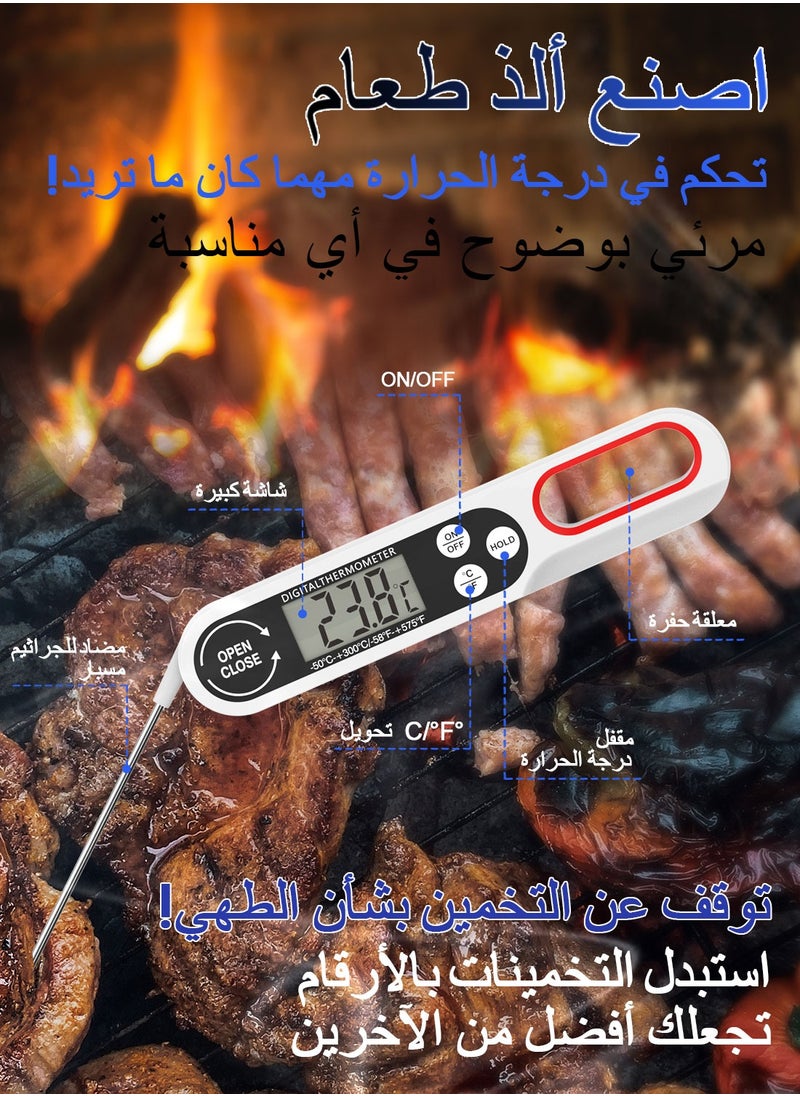 Instant Read Food Thermometer, Waterproof Meat Digital Thermometer, for Kitchen Baking Outdoor BBQ Grill Deep Fry, Liquids Etc, Including Suitcase and Anti-Drop Hand Strap - pzsku/ZE92C2134D4ACA61605ABZ/45/_/1711367191/3fb38538-b638-4045-a520-5a0d434d6e28