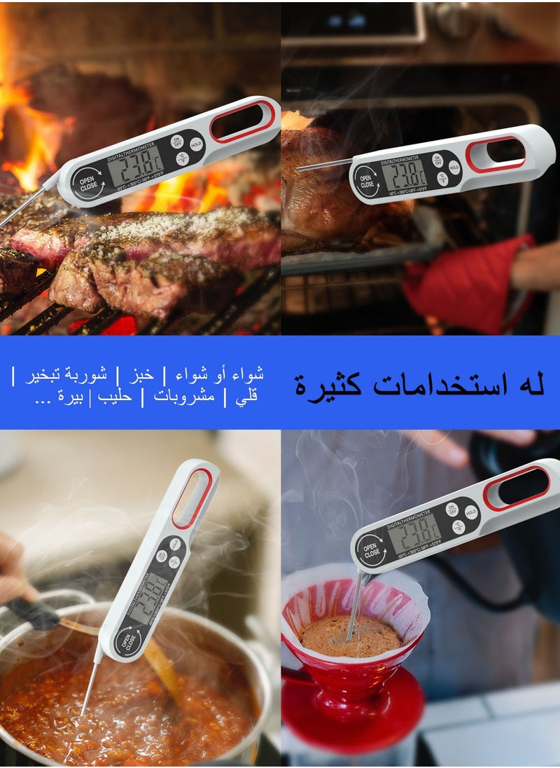 Instant Read Food Thermometer, Waterproof Meat Digital Thermometer, for Kitchen Baking Outdoor BBQ Grill Deep Fry, Liquids Etc, Including Suitcase and Anti-Drop Hand Strap - pzsku/ZE92C2134D4ACA61605ABZ/45/_/1711367252/7fd9d0b9-ec8e-4158-bd37-b10695219bde