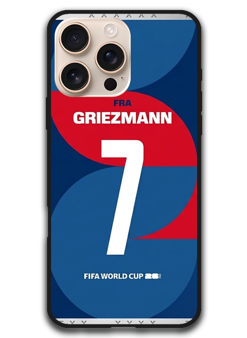 ثيودور جراب متوافق مع هاتف Apple iPhone 16 Pro Max مقاس 6.9 بوصة، غطاء حماية مقاوم للصدمات من Griezmann 7 - Image 1