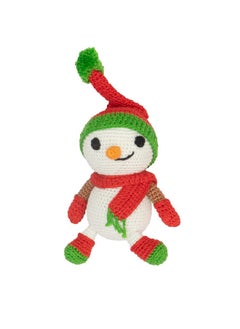 Happy Threads Happy Threads, Handcrafted Crochet Snowman,Christmas Soft Toys, Festive Home Decor Items, Suitable for Christmas Decorations at Home,Office and Other Spaces 