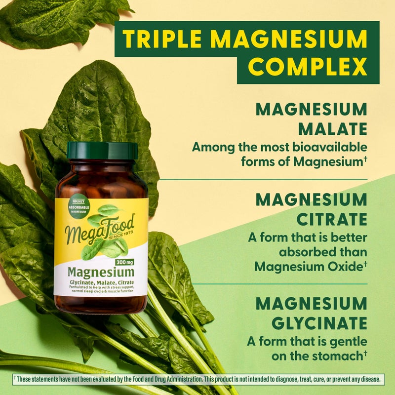 MegaFood Magnesium 300 mg - Highly absorbable blend of Magnesium Glycinate, Magnesium Citrate & Magnesium Malate to Help Support Heart, Nerve Health and Relaxation - 60 Capsules (30 Servings) - Image 5