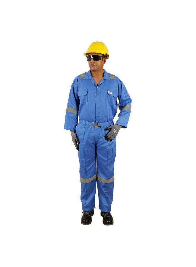 Vaultex Vaultex DEC 190GSM Reflective Strip Twill Coverall, Royal Blue, 4XL - Image 1