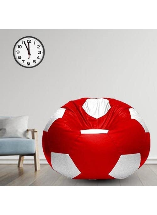 Coaster SHINE Coaster SHINE XXL Football Soccerati Bean Bag Cover Only Body Fitter Bean Bag Cover Without Beans Red White  - Image 1