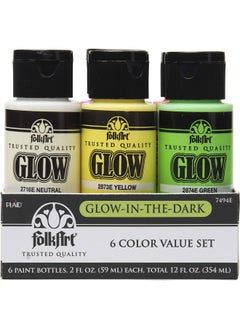 FolkArt FolkArt Glow in The Dark Paint Set, 2 Fl Oz (Pack of 6)  - Image 4