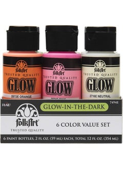 FolkArt FolkArt Glow in The Dark Paint Set, 2 Fl Oz (Pack of 6)  - Image 2