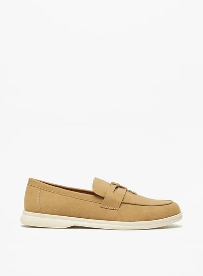 Celeste Women's Textured Slip-On Loafers with Charm Detail