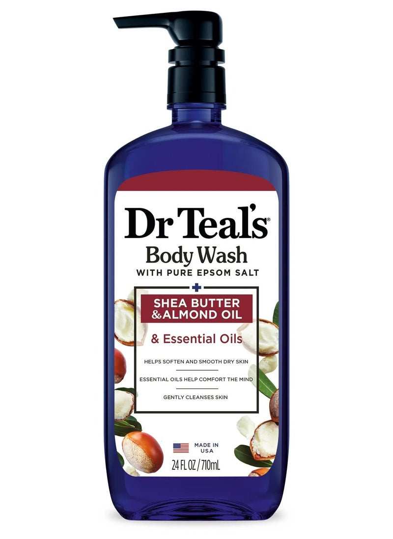Dr Teal's Body Wash with Pure Epsom Salt, Shea Butter and Almond Oil, 24 Oz - Image 1