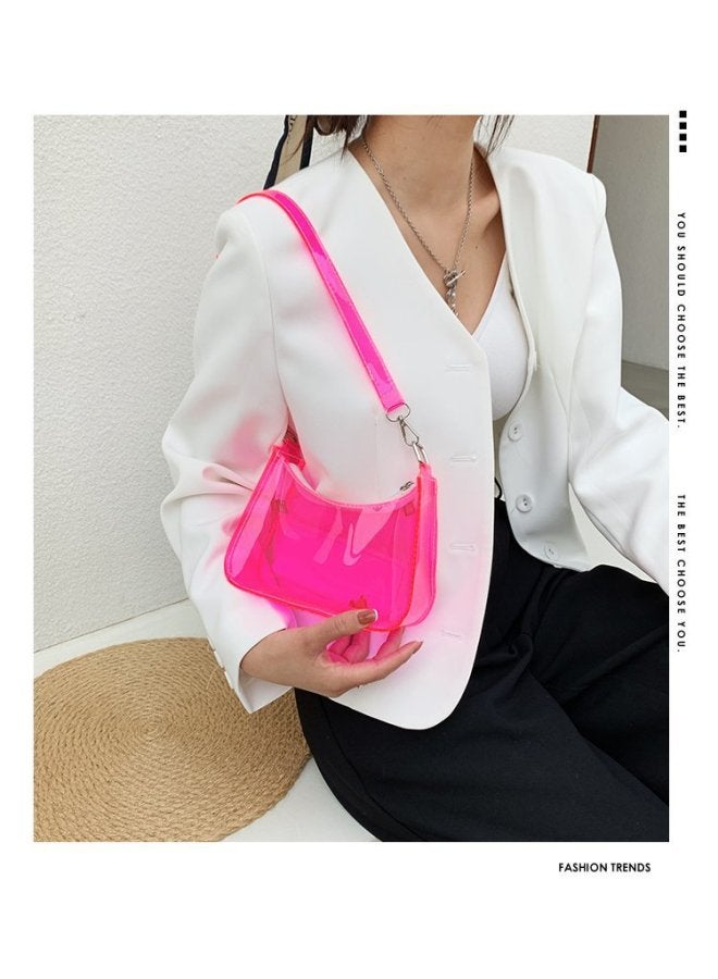 Small Bag Women's Bag 2023 Summer Trendy Korean Style Fashion Messenger Bag Net Red Ocean Style Shoulder Underarm Bag-Color:Pink-Size:000 - Image 1