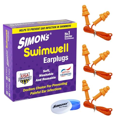 Simon's Swimwell 3 Pairs Reusable Silicone Earplug (Carry Case) - Image 1