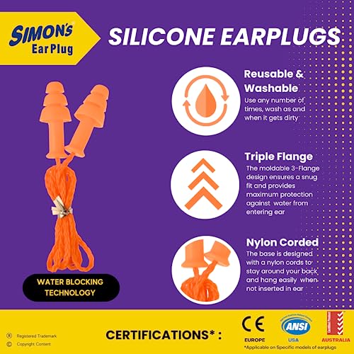 Simon's Swimwell 3 Pairs Reusable Silicone Earplug (Carry Case) - Image 3