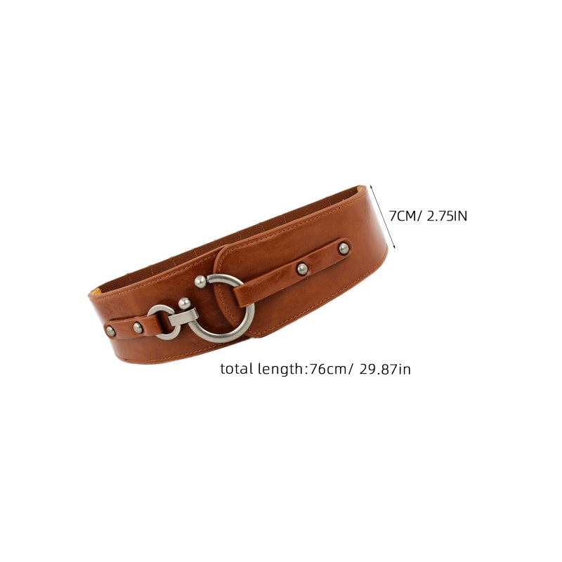 Elastic Dress Leather Waist Belt Wide Lady Waistband Belt Clothes Accessory ( ) - Image 2
