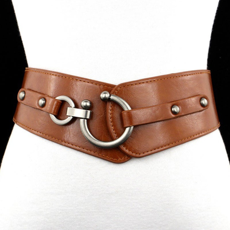 Elastic Dress Leather Waist Belt Wide Lady Waistband Belt Clothes Accessory ( ) - Image 4