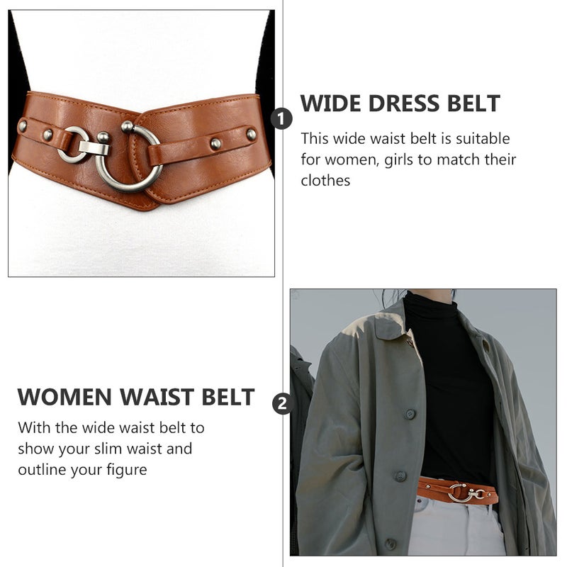 Elastic Dress Leather Waist Belt Wide Lady Waistband Belt Clothes Accessory ( ) - Image 5
