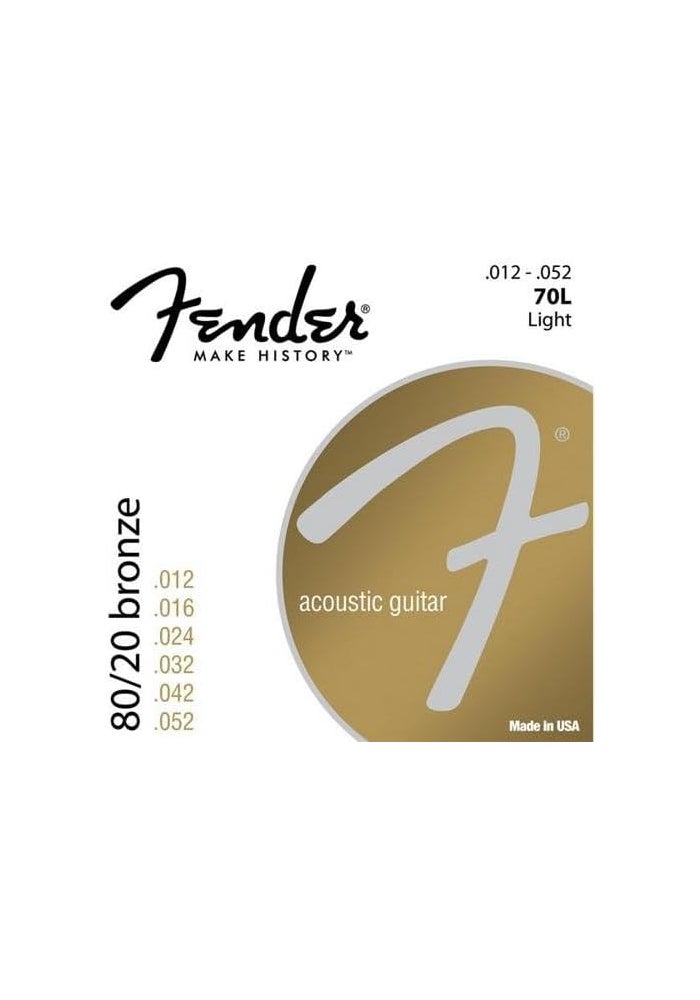 Fender 80/20 Bronze Acoustic Guitar Strings 12-52 Light Gauge - Image 2