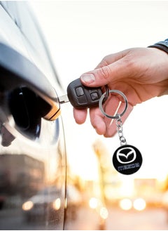مازدا ميدالية مفاتيح معدنية، ميدالية مفاتيح بشعار سيارة مازدا، حلقة مفاتيح للسيارة.  - Image 3