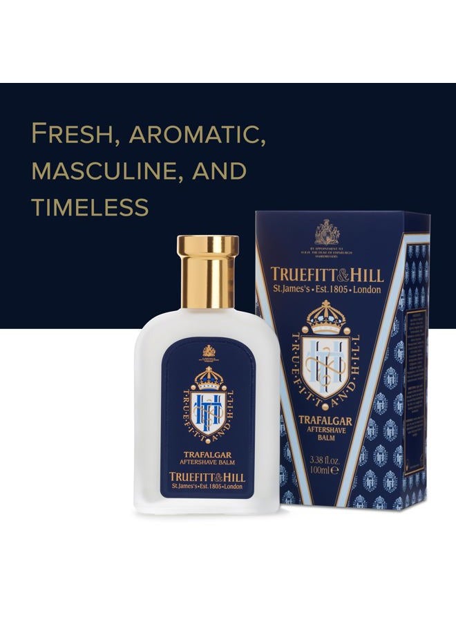 Truefitt & Hill Luxury Aftershave Balm - Trafalgar - Premium Soothing Moisturizer with Aloe Vera Extract - Ideal for Sensitive Skin, Razor Burn Relief, and a Silky Smooth Finish - 3.38 oz - Image 4