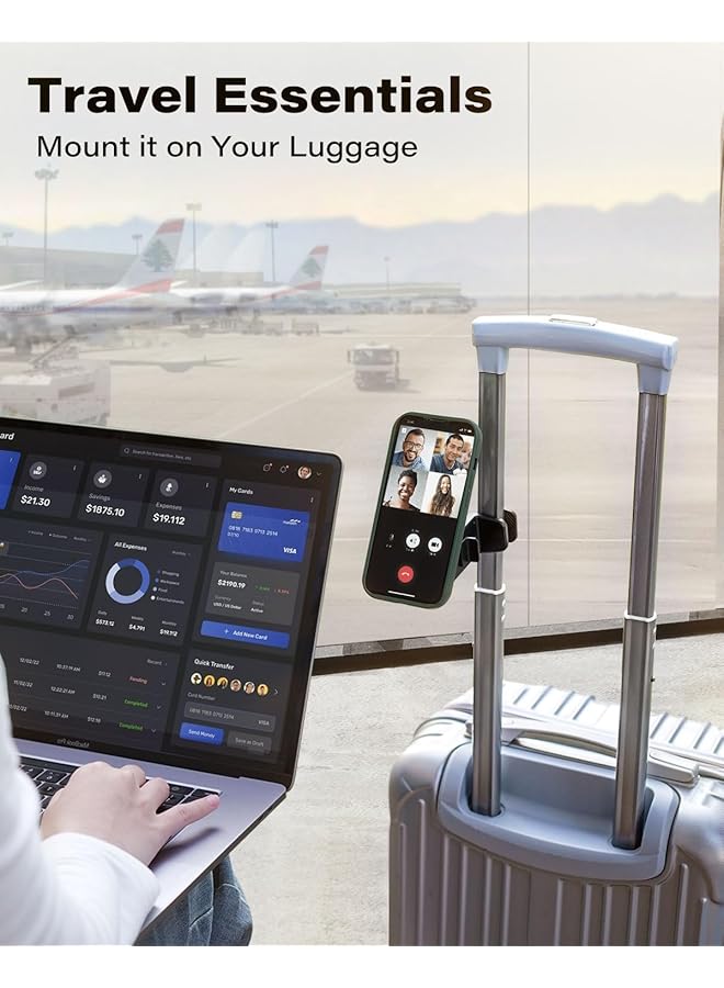 KASTWAVE For Magsafe Airplane Phone Holder Travel Essentials, Travel Essentials Phone Mount With Multi-Angle Rotation, Travel Must Haves For Flying Fit For Iphone 12 13 14 15 Series & Popsocket - Image 3