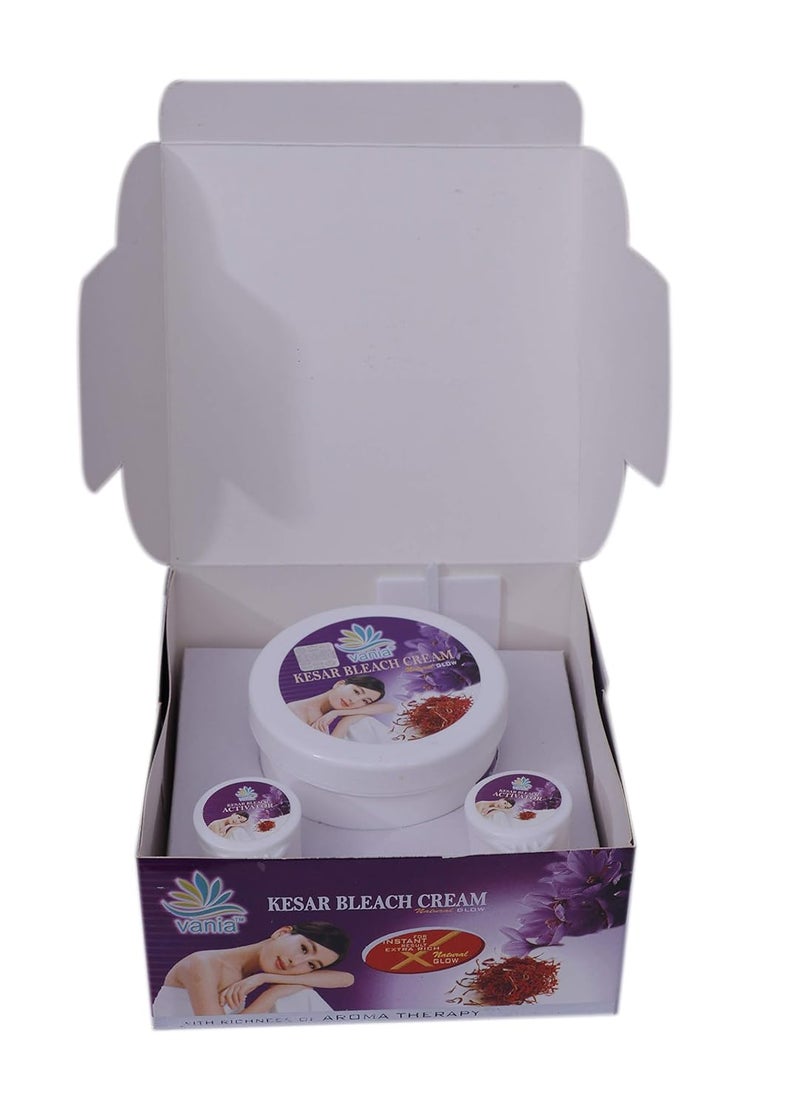 Vania Kesar Bleach Cream 250 GmExtra Rich Glow with Natural FairnessCool BleachNo Tears Moisturized Skin Zero Irritation Level Fragrance For Normal to Dry Skin Kesar Extracts Smooth glowing skin with no dark spots patchiness sun tan - Image 2
