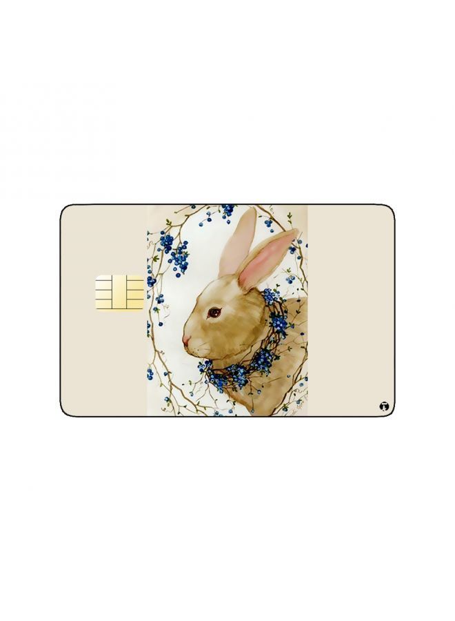 RKN PRINTED BANK CARD STICKER Cute Rabbit Drawing With Blueberries - Image 1