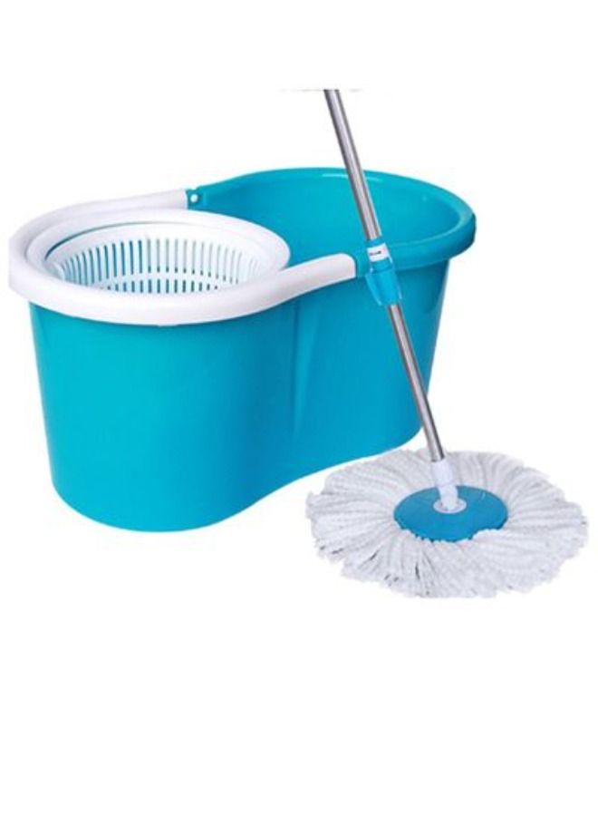 2 Drives Easy Life 360 Rotation Spin Mop With Stainless Steel Basket And Spinning Mop Bucket Magic Spin Dust Mop Blue - Image 1