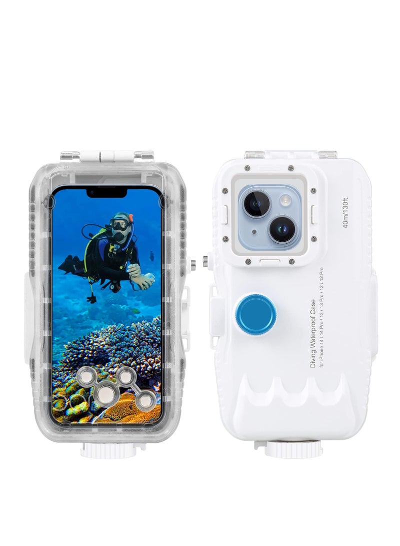 40M/131FT Underwater Housings compatible with iPhone 14/14 Pro / 13/13 Pro / 12/12 Pro Dive Photography Case Shockproof Snowproof Dirtproof IP68 Protective Diving Shell Accessories - Image 1