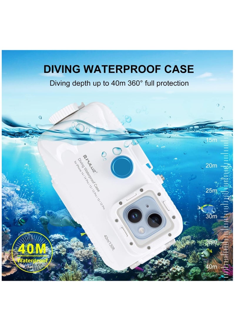 40M/131FT Underwater Housings compatible with iPhone 14/14 Pro / 13/13 Pro / 12/12 Pro Dive Photography Case Shockproof Snowproof Dirtproof IP68 Protective Diving Shell Accessories - Image 2