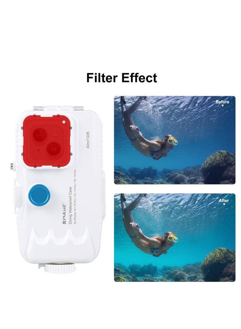 40M/131FT Underwater Housings compatible with iPhone 14/14 Pro / 13/13 Pro / 12/12 Pro Dive Photography Case Shockproof Snowproof Dirtproof IP68 Protective Diving Shell Accessories - Image 3