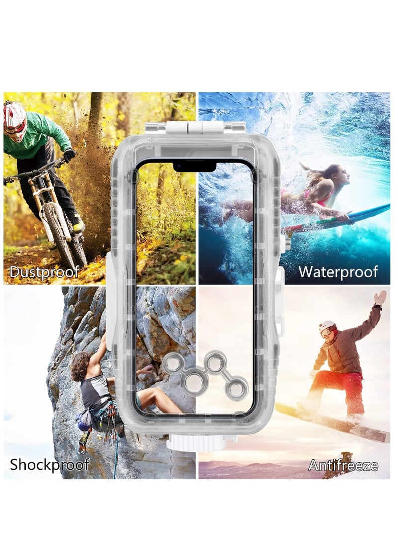40M/131FT Underwater Housings compatible with iPhone 14/14 Pro / 13/13 Pro / 12/12 Pro Dive Photography Case Shockproof Snowproof Dirtproof IP68 Protective Diving Shell Accessories - Image 5