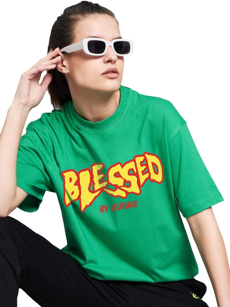 LEOTUDE Womens Oversized Round Neck Half Sleeve T-Shirts (SP-7VRUVTXIYVLK5HCZ_Multicolor2_XL) - Image 2