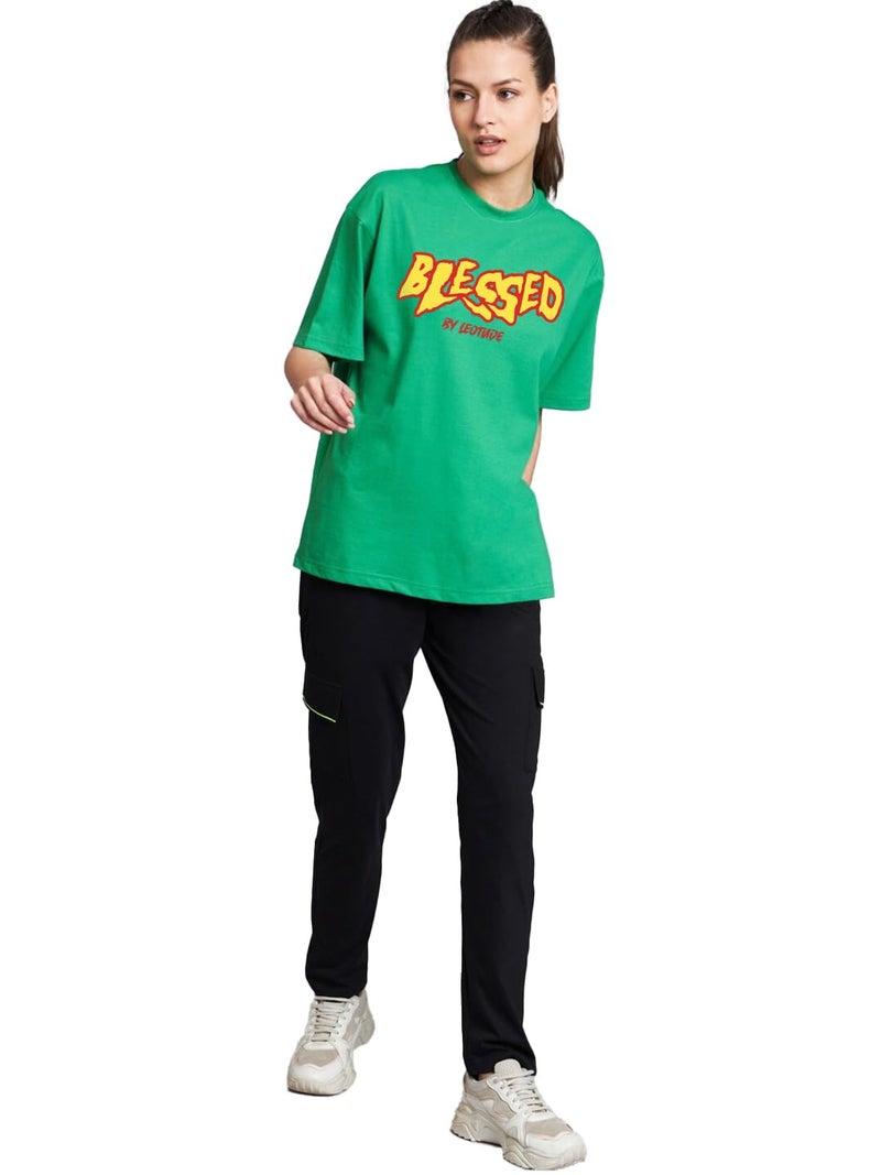 LEOTUDE Womens Oversized Round Neck Half Sleeve T-Shirts (SP-7VRUVTXIYVLK5HCZ_Multicolor2_XL) - Image 3