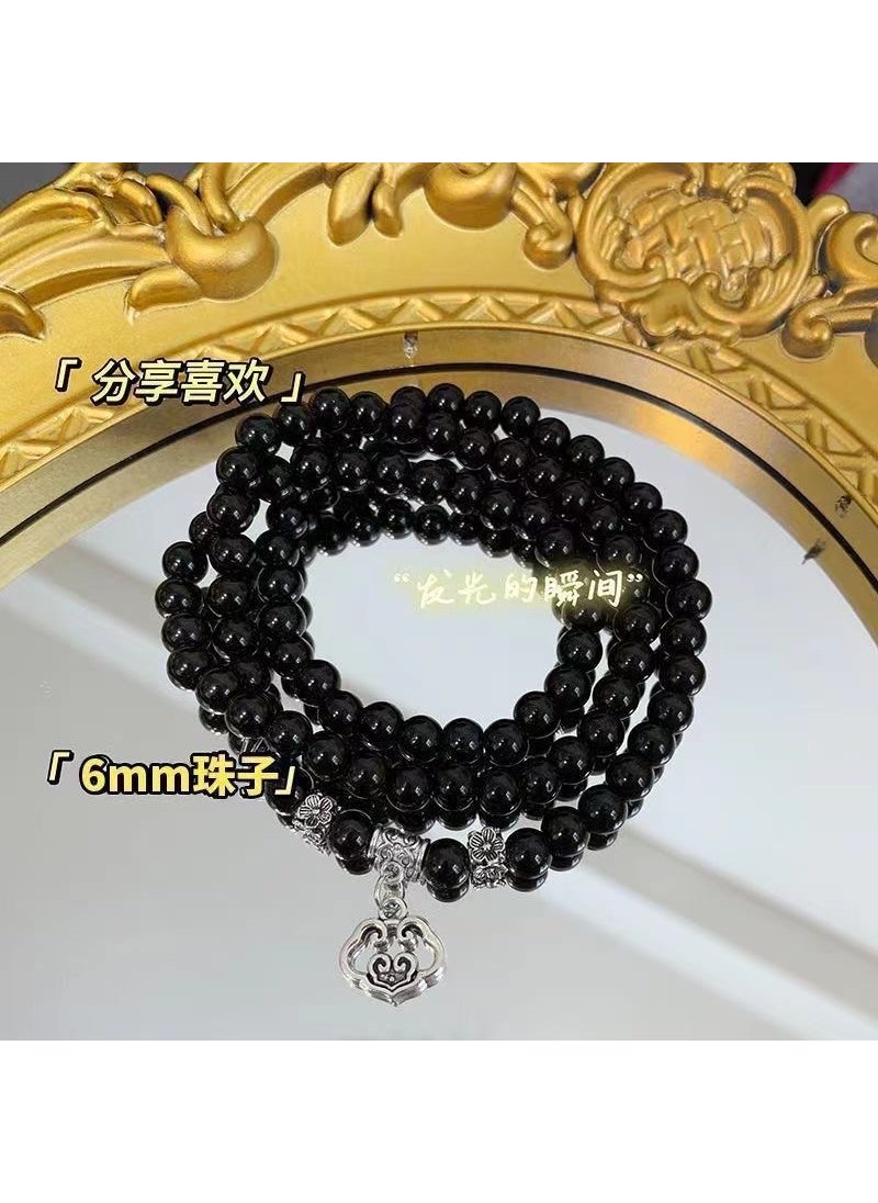 Black Agate Pixiu Bead Bracelet M473 [Multi-layer Xiangyun Lock Bracelet]