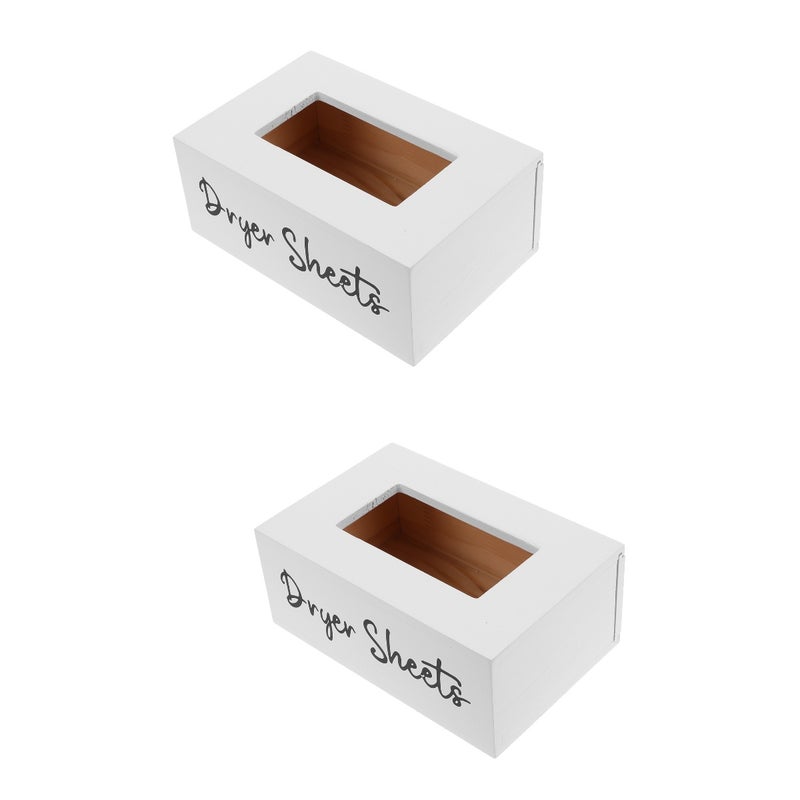 2pcs Tissue Paper Dispenser Desktop Wood Napkin Holder Rectangular Tissue Box Cover - Image 1