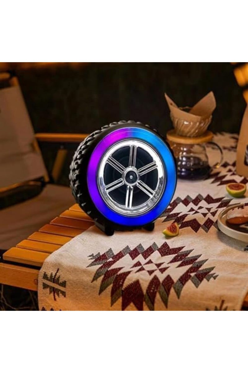 Bluetooth Speaker with RGB Lights – Outdoor Wireless Tyre Speaker with 3D Stereo Bass, 1500 - Image 2
