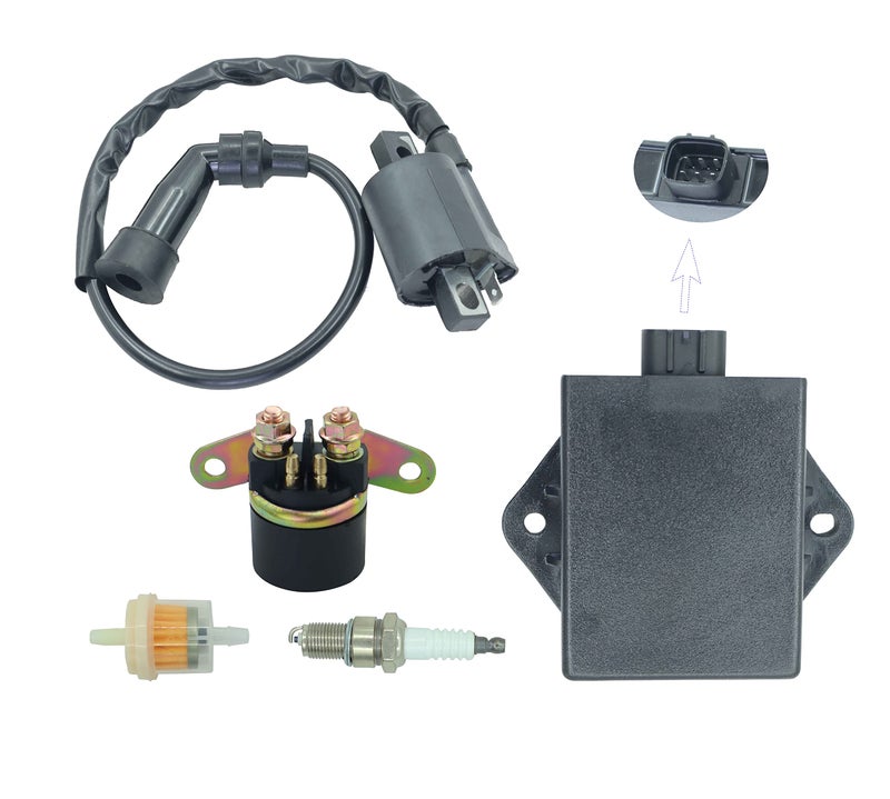 DABAZUALY CDI Box Ignition Coil Fit for Arctic Cat 300 2X4 4X4 1998-2005, for Arctic Cat 250 2X4 4X4 1999-2005 with Ignition coil,spark plug&Starter Solenoid Relay - Image 1