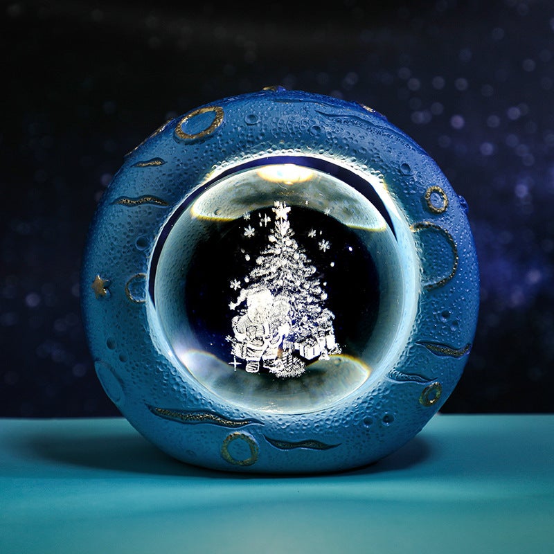 Ocean Shell Dolphin Crystal Night Light Decor Santa Claus