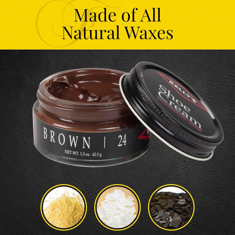 KELLYS Kelly's Brown Shoe Polish 1.5 oz - Professional Leather Shoe Cream - Image 2