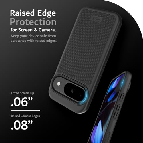 TUDIA MergeGrip [Magsafe Compatible] Case for Google Pixel 9 & Pixel 9 Pro Cases (2024) - [Military Grade] Drop Tested Dual Layer Shockproof Slim Heavy Duty Protective Phone Case Cover - Matte Black - Image 5