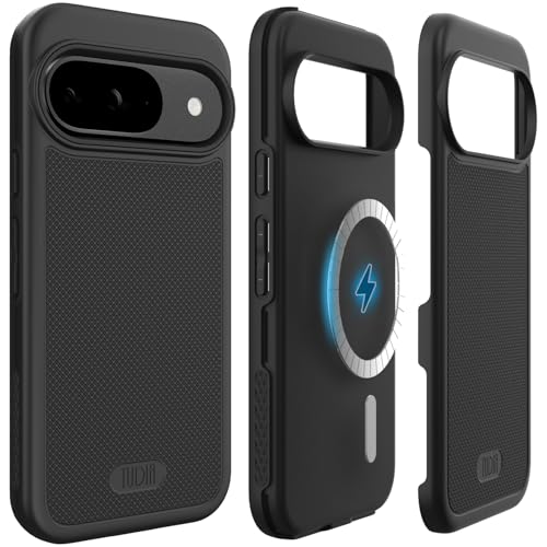 TUDIA MergeGrip [Magsafe Compatible] Case for Google Pixel 9 & Pixel 9 Pro Cases (2024) - [Military Grade] Drop Tested Dual Layer Shockproof Slim Heavy Duty Protective Phone Case Cover - Matte Black - Image 1